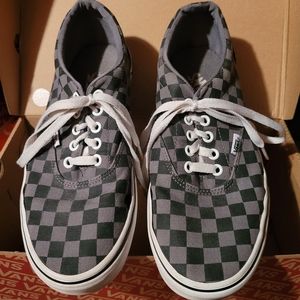 VANS authentic checkerboard pewter/black canvas lace up.  9.5